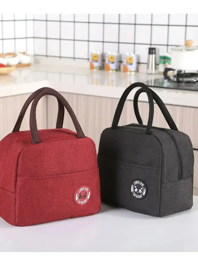 New Japanese solid color versatile cation fresh-keeping ice bag bento thermal insulation bag student lunch box bag portable ther