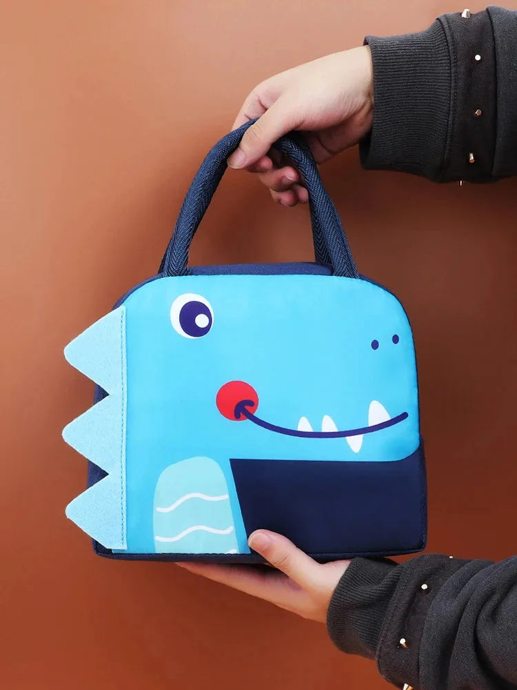 3D Cartoon Insulated Lunch Bag Thermal Food Container Bag for Students Portable Handheld Lunch Box Tote with Easy-Carry Handle