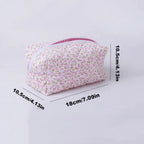 Storage Organizer Floral Puffy Quilted Makeup Bag Flower Printed Cosmetic Pouch Large Travel Cosmetic Bag Makeup Accessory