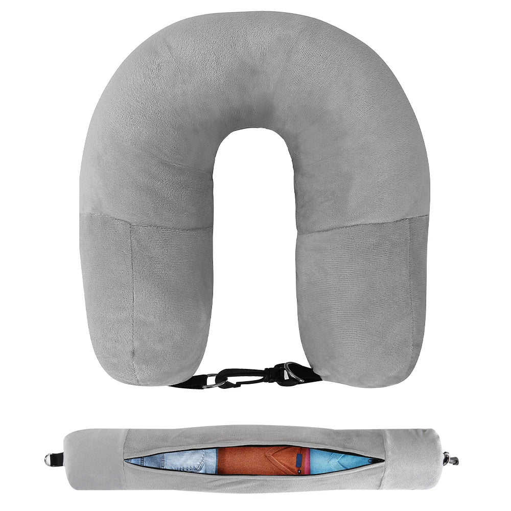 Fillable U-Shaped Travel Pillow