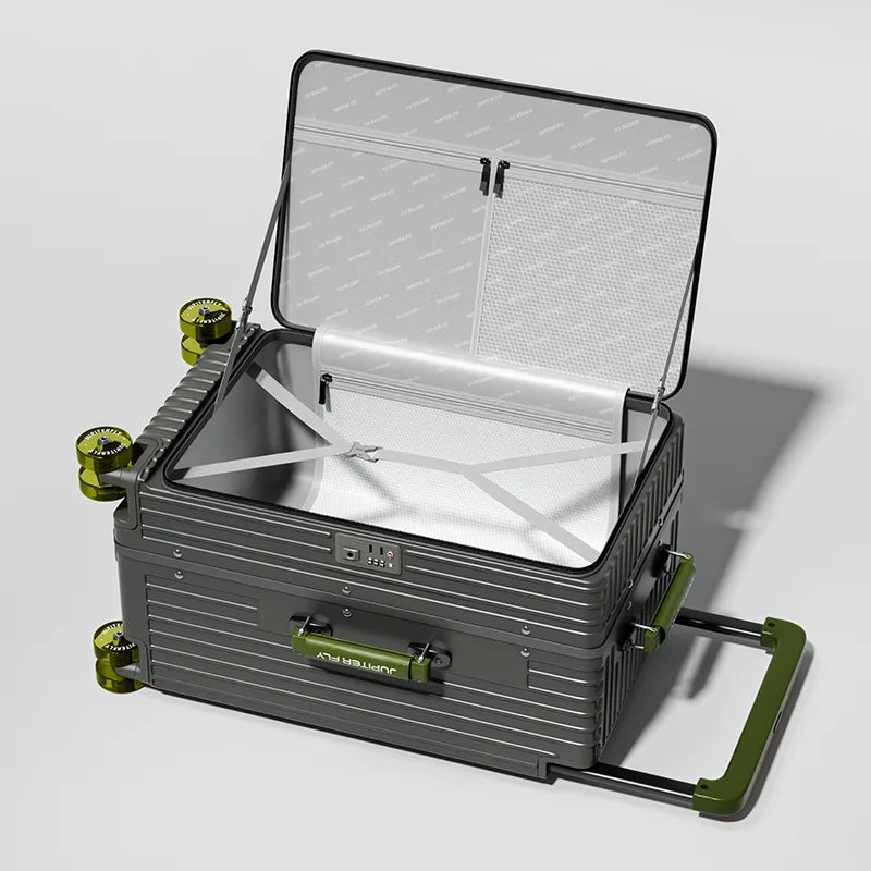 New Luggage 20 inch Carry-on Suitcase Side Opening Travel Suitcase Aluminum Frame Trolley Case 30 inch Large Capacity Luggage