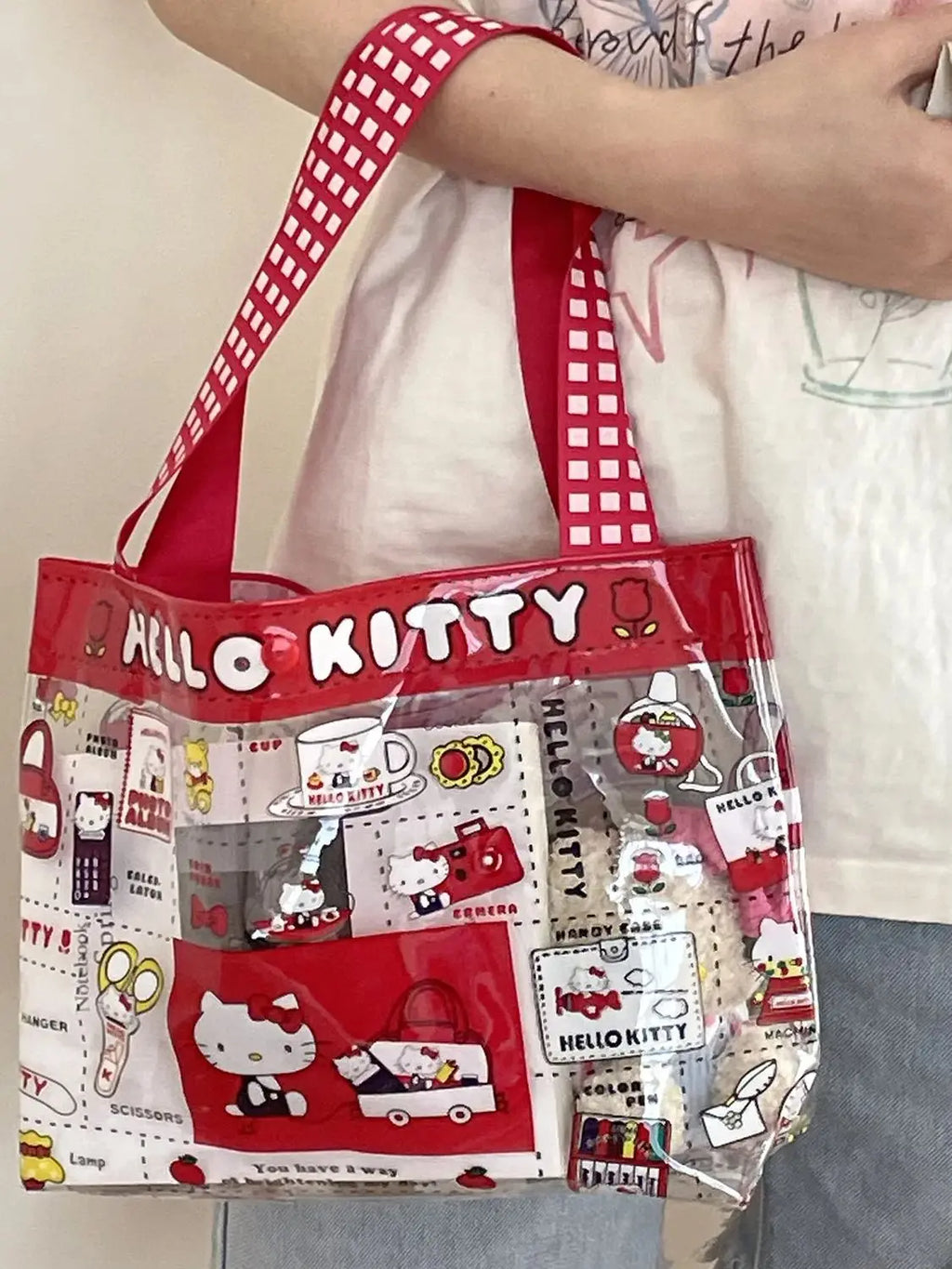 Kawaii Hello Kitty Transparent Handbag