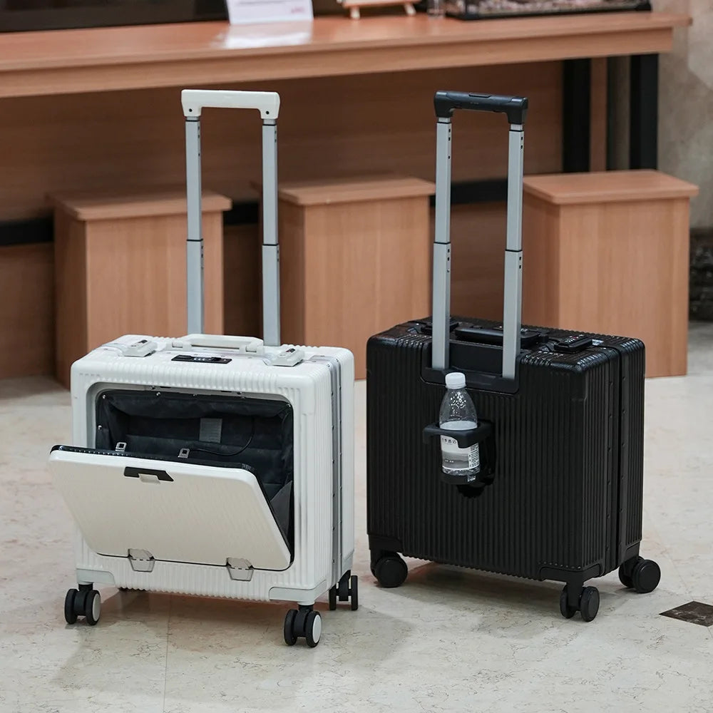 18 Inch Trolley Case Travel Suitcase Boarding Case Aluminum Frame Password Box Suitcase Universal Wheel Rolling Luggage Bag