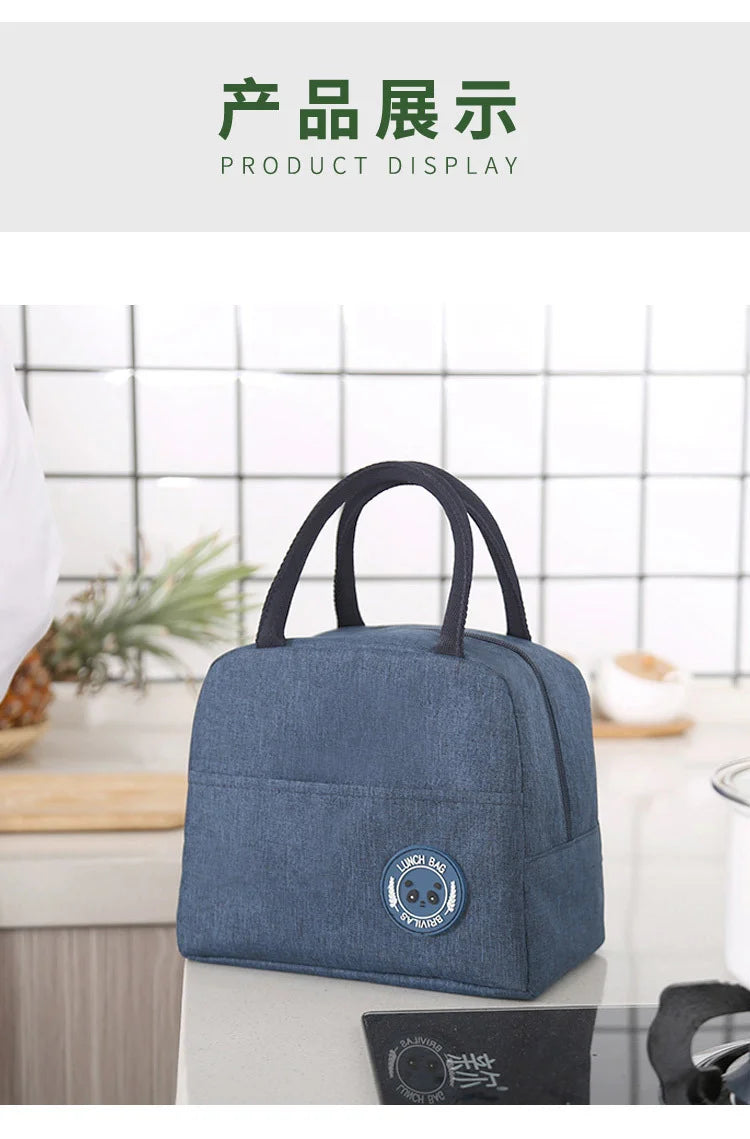 New Japanese solid color versatile cation fresh-keeping ice bag bento thermal insulation bag student lunch box bag portable ther