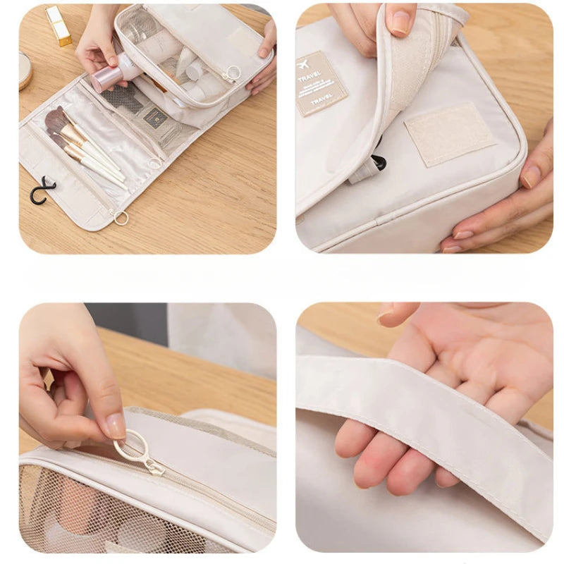 Travel Makeup Bag Waterproof Toiletries Organizer High Quality Women Neceser Bathroom Hook Wash Pouch Hook Makeup Storage Bag