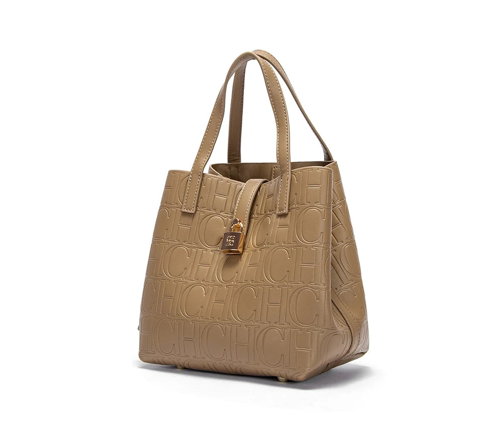 Classic Simple Solid Color Women's New 2024 Large Capacity Handbag Letter Element Women's Handbag
