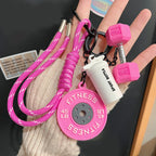 Hand-Woven Fitness Keychain Mini Dumbbell Anti-Lost Gym Lover Key chain DIY Trinket Nylon Rope Pendant Fitness Enthusiast