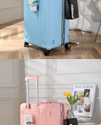 sushimu Suitcase Wide Handle Travel Suitcase Men 20 24 26 Carry-On Luggage Women PC Aluminum Frame Trolley Case