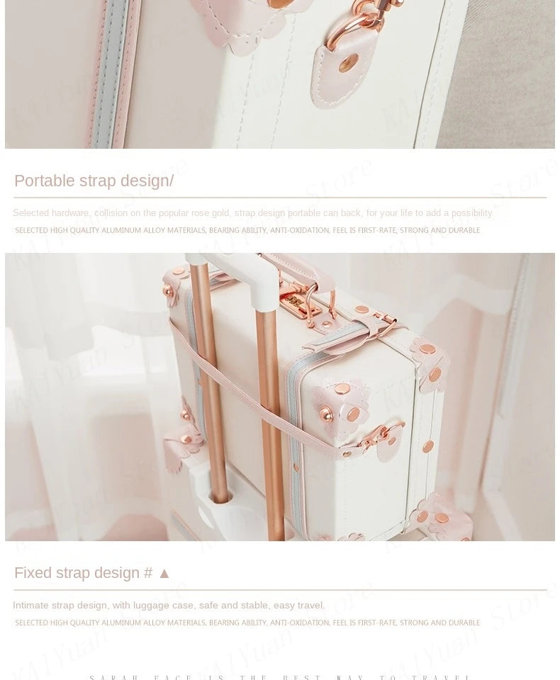 13/16/18 Inch Vintage Cosmetic Case Mini Carry-on Luggage Suitcase PU Lightweight Ready Bag Handbag Password Lock Makeup Box