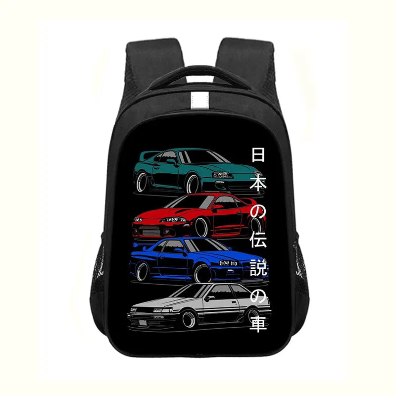 Japan JDM Racing Car Print Backpack Engine Turbo Women Men Rucksack Children School Bags for Teenager Laptop Backpack Travel Bag