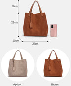 CH High Quality Craft Large Capacity Handbag Ladies Shoulder Bag Fashion Classic New Pure Color Outer Pocket Ladies Handbag