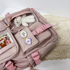 Cute Women Backpacks Waterproof Multi-Pocket Nylon School Backpack for Student Female Girls Kawaii Laptop Book Pack Mochilas