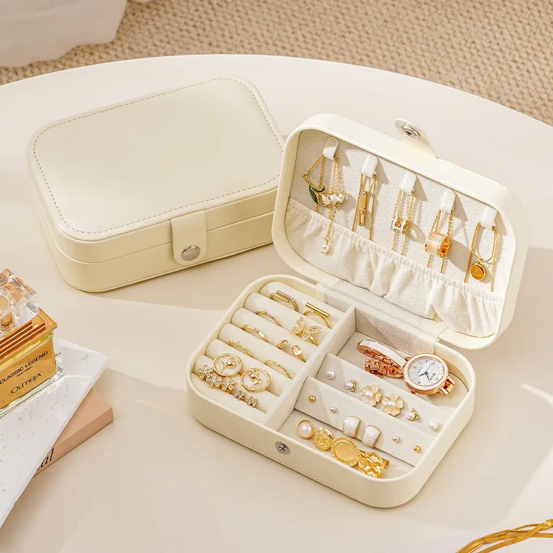 Travel Jewelry Case,Small Jewelry Box,Portable Travel Jewellery Box Trays Organizer Display Storage Case for Rings and Earrings