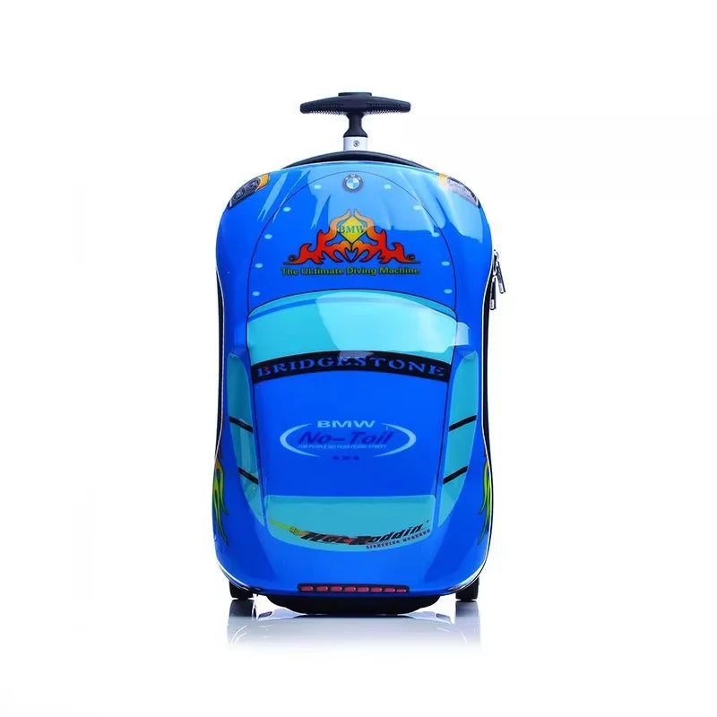 Anime Supercar Child Boy Girl Toys Trolley Suitcase cute cartoon Children's luggage Wheel Suitcase Travel Children's Suitcase