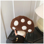 Cartoon Mushroom Girls Plush Shoulder Bags Cute Baby Kids Faux Lamb Wool Crossbody Bag Winter Boys Soft Handbags Coin Purse
