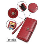 Women's Wristlet Wallet with Coin Pocket (large capacity)