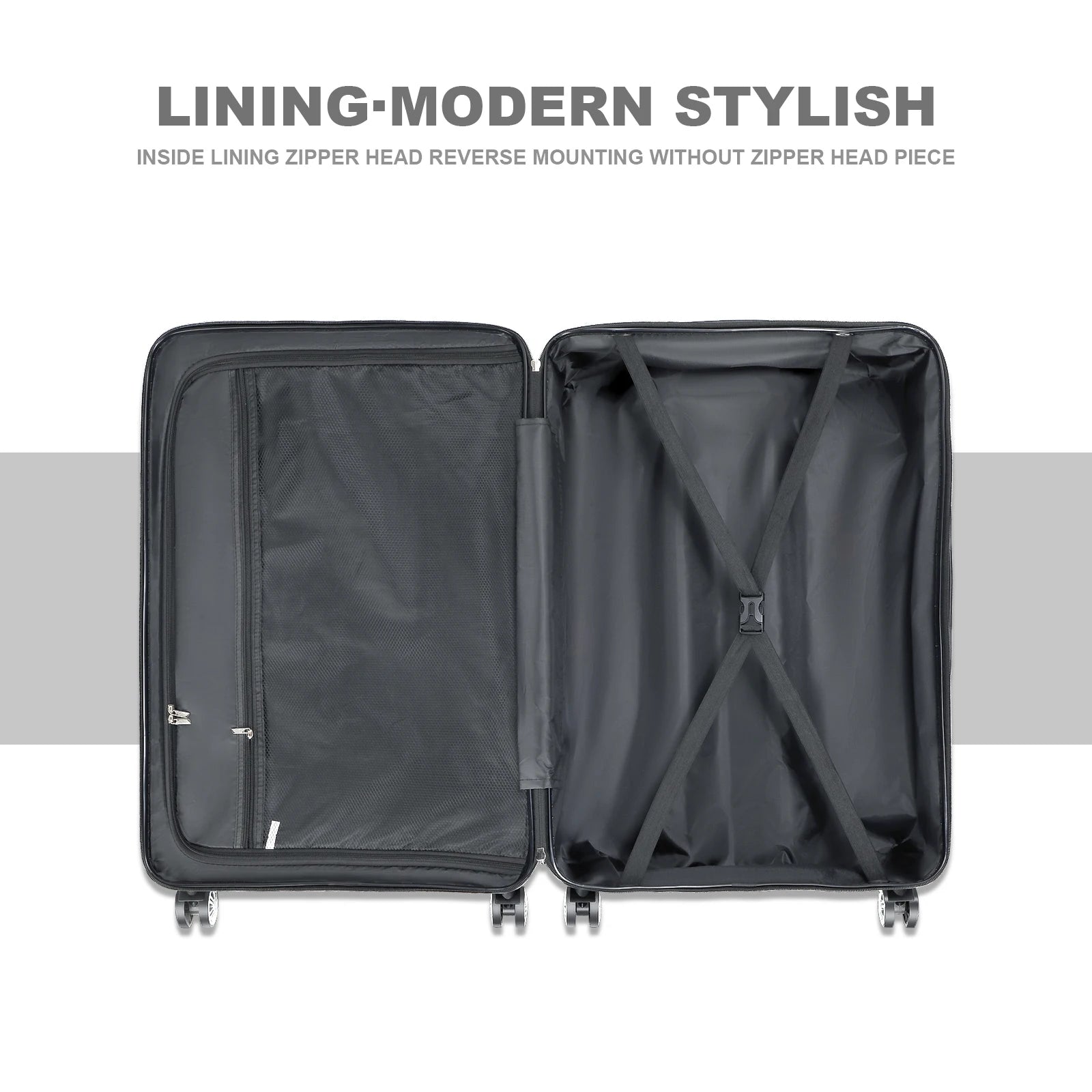 3-Piece Luggage Set with Spinner Wheels and TSA Lock (20/24/28)