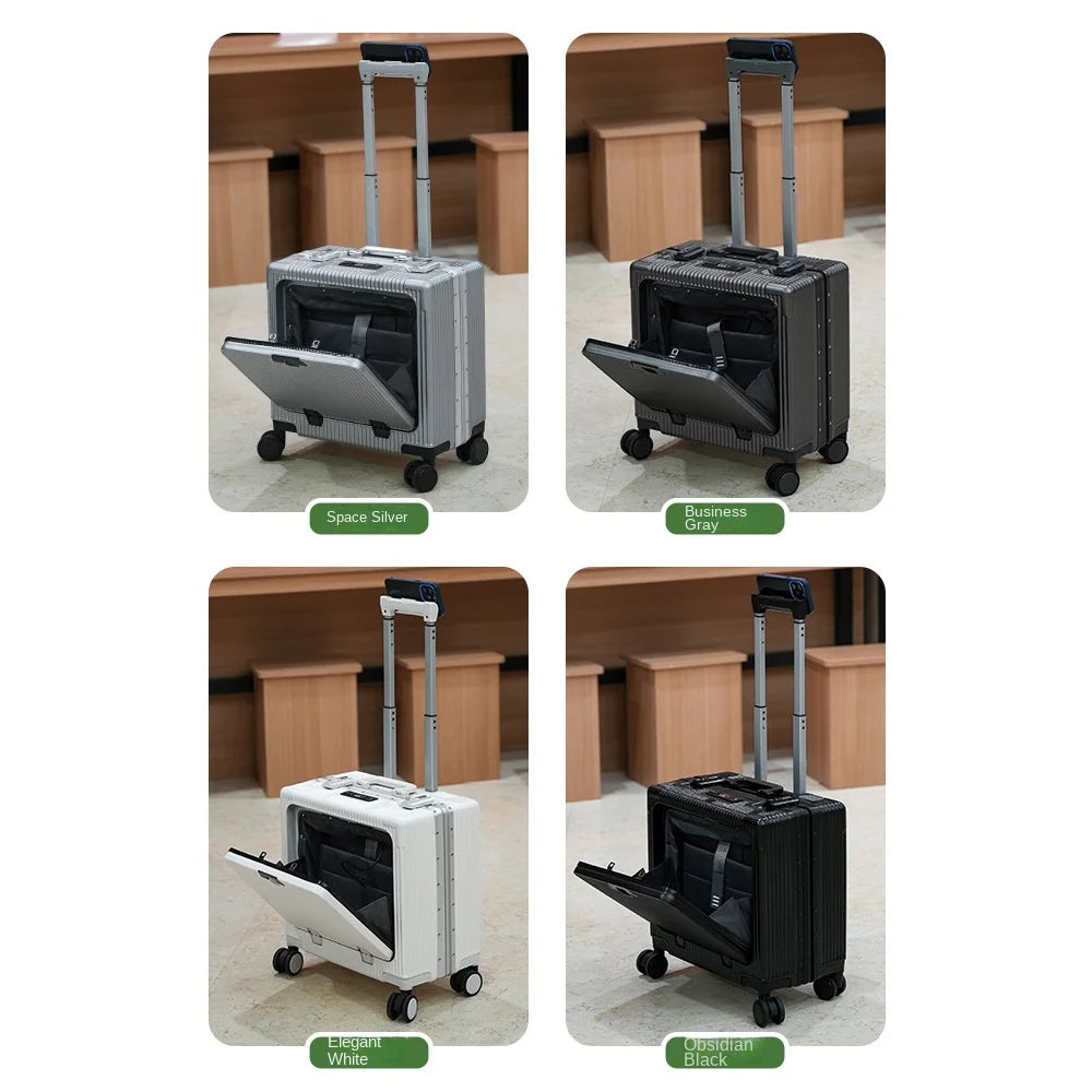 18 Inch Trolley Case Travel Suitcase Boarding Case Aluminum Frame Password Box Suitcase Universal Wheel Rolling Luggage Bag