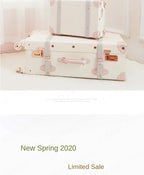 13/16/18 Inch Vintage Cosmetic Case Mini Carry-on Luggage Suitcase PU Lightweight Ready Bag Handbag Password Lock Makeup Box