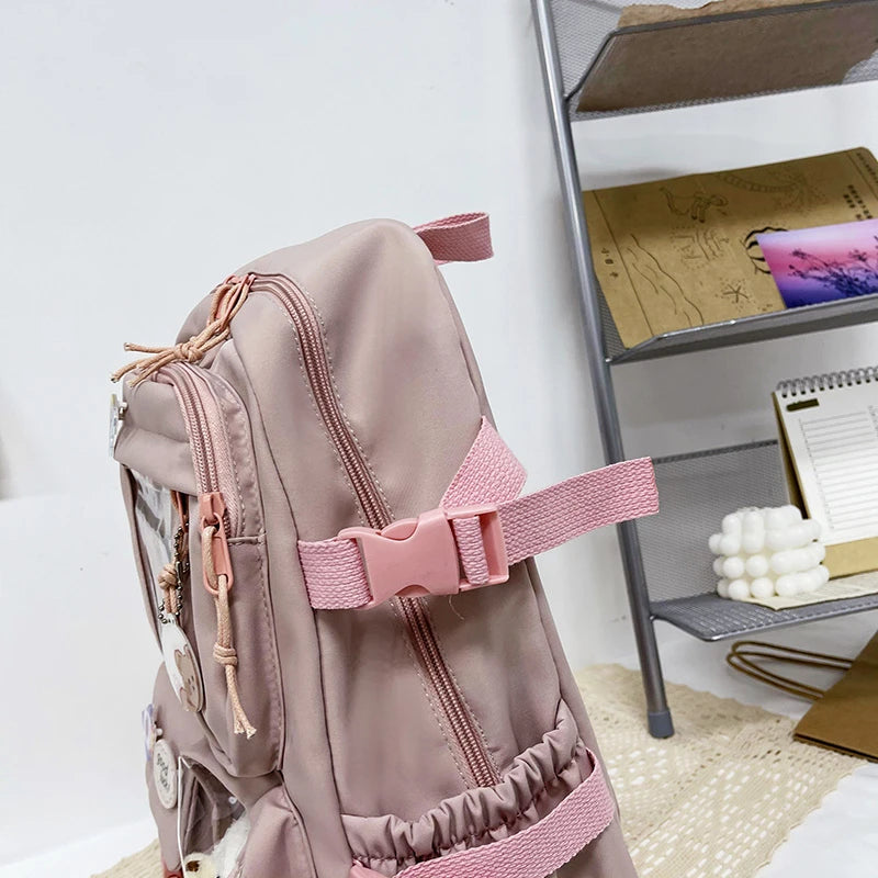 Cute Women Backpacks Waterproof Multi-Pocket Nylon School Backpack for Student Female Girls Kawaii Laptop Book Pack Mochilas
