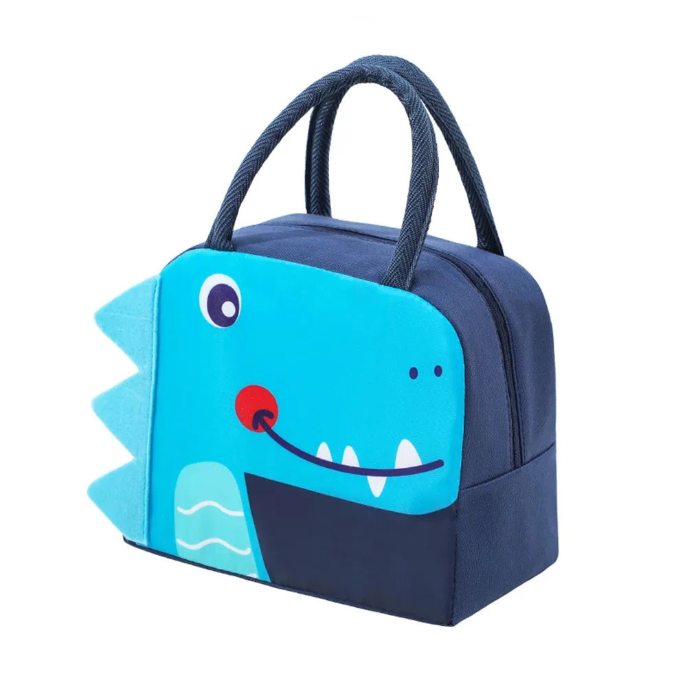 3D Cartoon Insulated Lunch Bag Thermal Food Container Bag for Students Portable Handheld Lunch Box Tote with Easy-Carry Handle