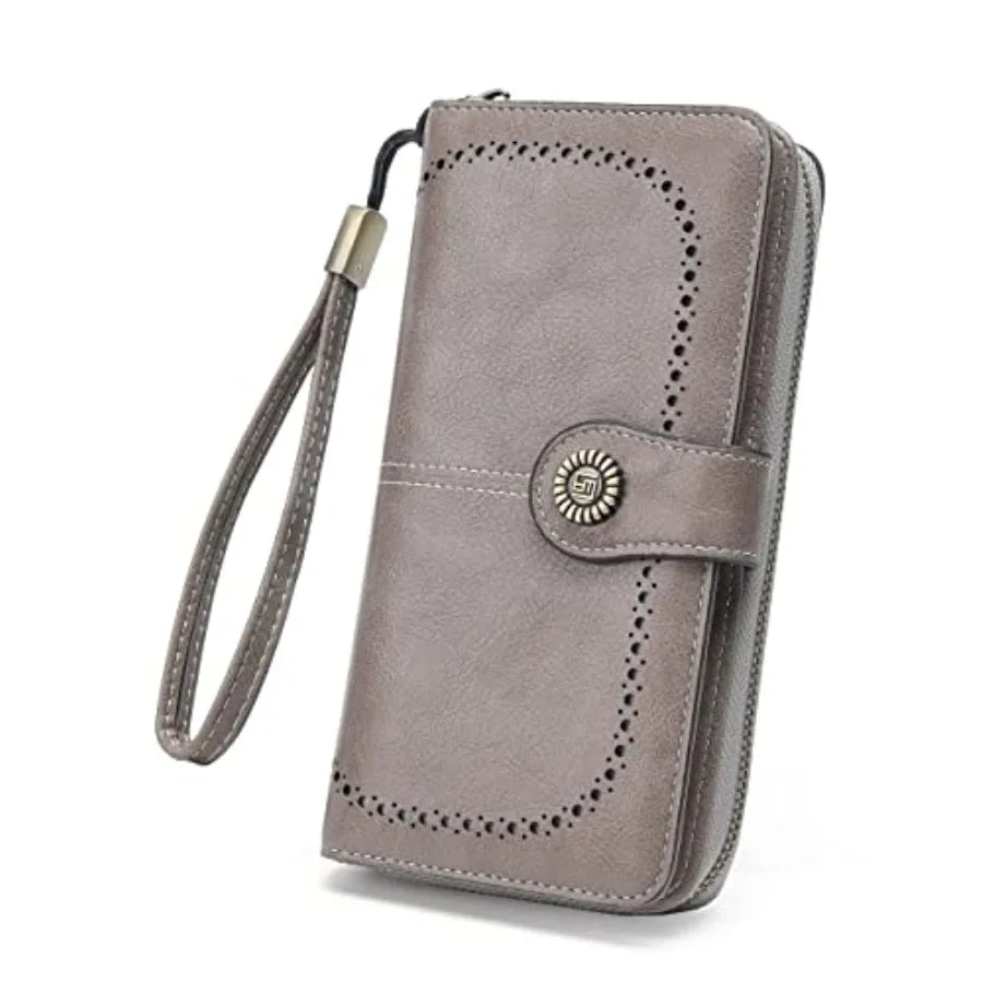 Women's Wristlet Wallet with Coin Pocket (large capacity)