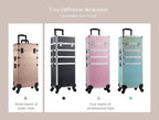 Makeup Trolley Case Detachable 4 in 1 Alloy Train Briefcase for Nail Manicure on Wheels Lock Salon Large Capacity Storage Case