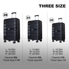 Travelhouse Hardshell Suitcase Spinner Wheels PP Luggage Sets Lightweight Suitcase With TSA Lock, 3-Piece Set (20/24/28)
