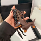 Leather Dachshund Bag Pendant Creative Keychain Lanyard bag Accessory Key Pendant Car Keyring Charm Gift