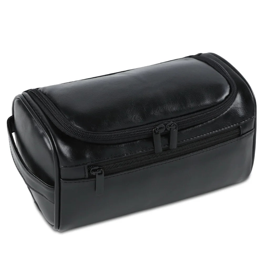 Men's Vintage Toiletry Bag - Luxury Travel Cosmetic Case Hanging Wash Bag for Business Trips Male Makeup Organizer Storage Pouch