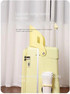 2025 New suitcase for children can Sit 20/22 inch Ride on Luggage Front Opening Sturdy Thickened Travel suitcase with Cup Holder