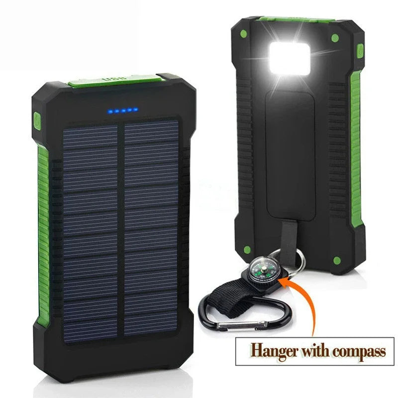 Lenovo 500000mAh Solar Power Bank Waterproof Outdoor Dual USB Ports Portable Solar Phone Charger Powerbank for Camping Travel
