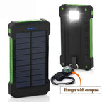 Lenovo 500000mAh Solar Power Bank Waterproof Outdoor Dual USB Ports Portable Solar Phone Charger Powerbank for Camping Travel