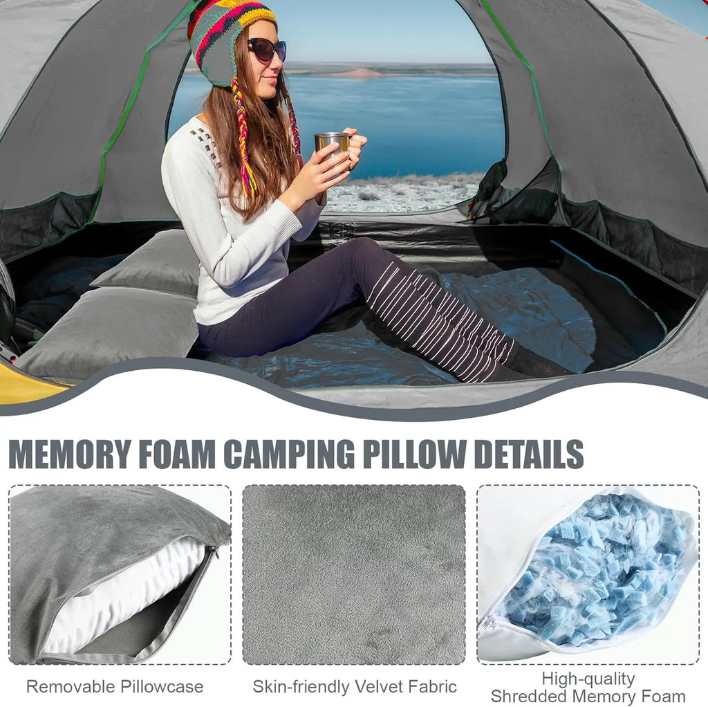Shredded Memory Foam Travel Pillow with Storage Bag,