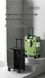New Front Open Suitcase Hut Trolley Box 20/24/26 Inch High Quality Frame Large Capacity Suitcase Men's Ladies' Travel Case