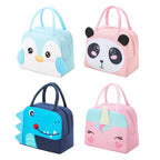 3D Cartoon Insulated Lunch Bag Thermal Food Container Bag for Students Portable Handheld Lunch Box Tote with Easy-Carry Handle