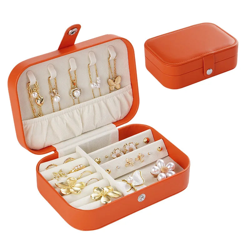Travel Jewelry Case,Small Jewelry Box,Portable Travel Jewellery Box Trays Organizer Display Storage Case for Rings and Earrings