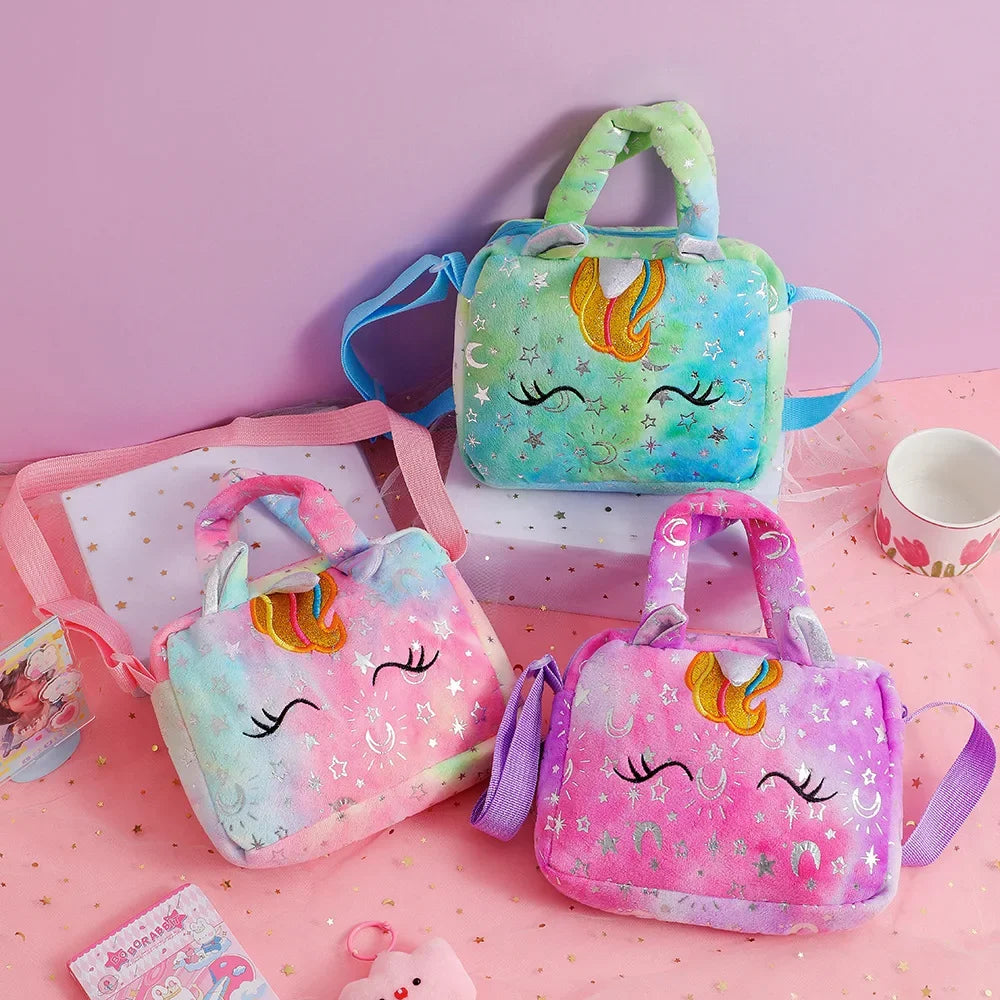 Fashion Sweet Unicorn Handbags For Girls Cute Kid Crossbody Shoulder Bag Children Birthday Party Gift Little Girl Small Purse