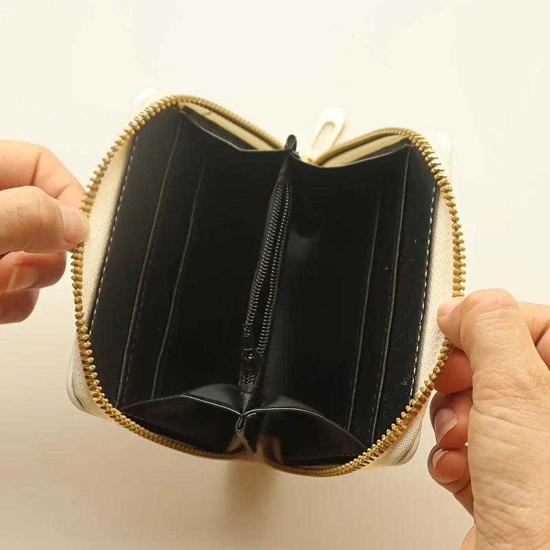 Floral Zipper Mini Wallet