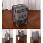 2025 New suitcase for children can Sit 20/22 inch Ride on Luggage Front Opening Sturdy Thickened Travel suitcase with Cup Holder