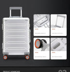 TravelTrolley Luggage 20‘’Carry-On Cabin Suitcase Travel Bags Rolling Luggage Aluminum-magnesium Alloy Travel Suitcase
