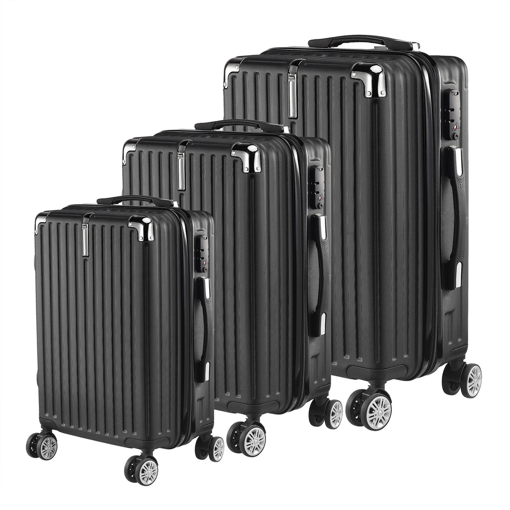 Roshanda 3-Piece Luggage Set Suitcase set 20 "24" 28 "ABS hard shell travel luggage set 4 Universal Swivel quiet Wheels