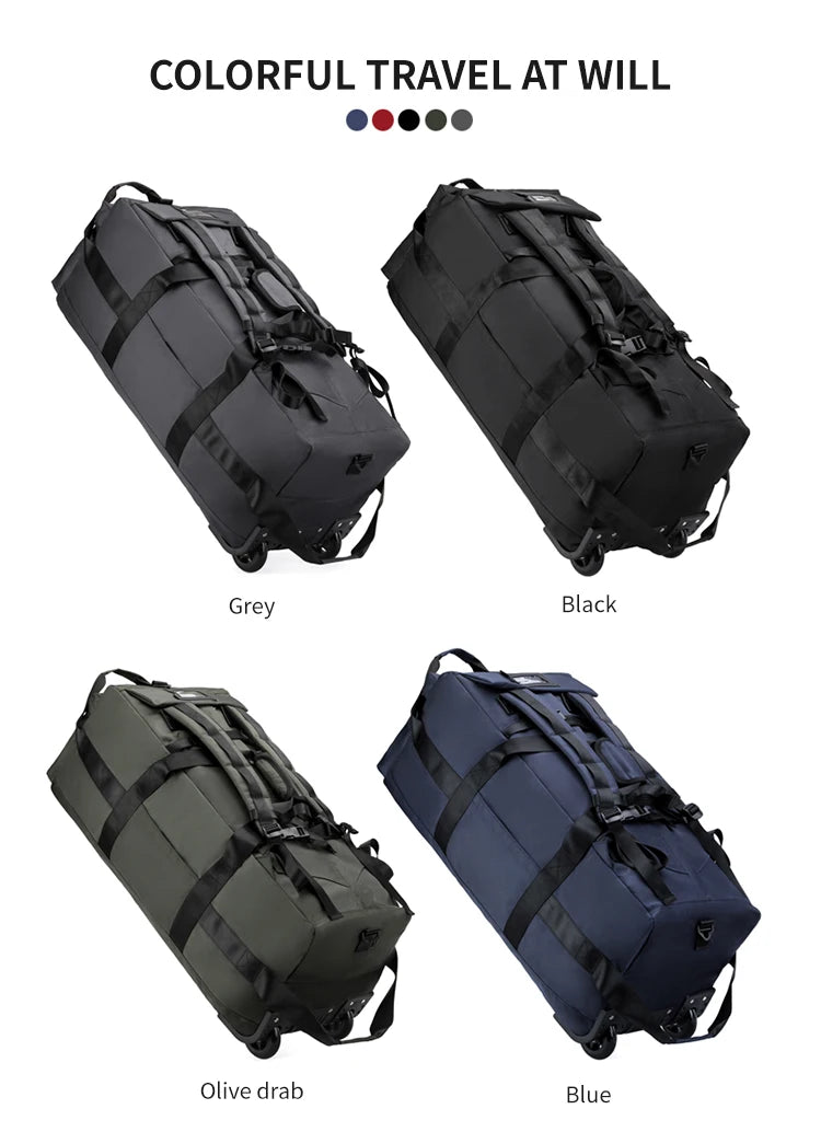 Travel Bag, Large Capacity Handbag, Portable Outdoor Carry-On Luggage, Wheeled Travel Bag, Convenient and Practical Unisex Travel Bag