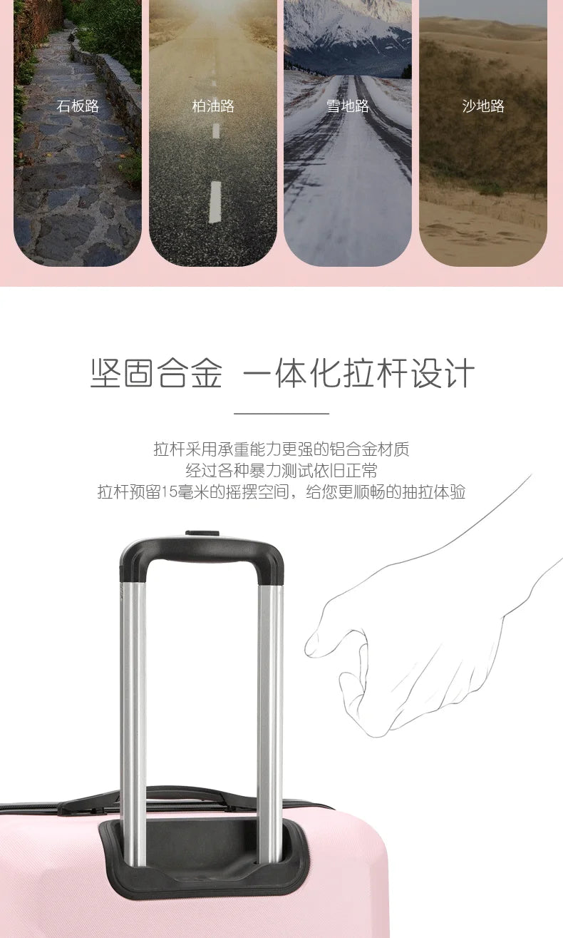 Irregular Z 20/24/28 Inch Carry-on Luggage Suitcase Abs Spinning Wheels with Combination Lock Lightweight Luggage