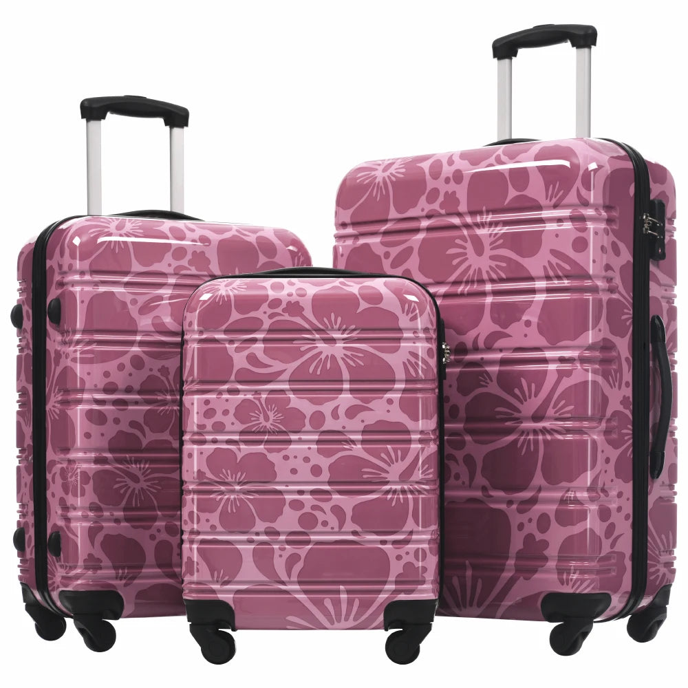 Hardshell Luggage Sets 3 Piece Lightweight Durable Suitcase with TSA Lock Double Spinner Wheels, 20" 24" 28" Travel Luggage