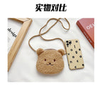 Soft Plush Bear Rabbit Cartoon Children Coin Purse Cute Animal Zipper Kid Shoulder Bag Girl Messenger Bag Mini Handbag Purse