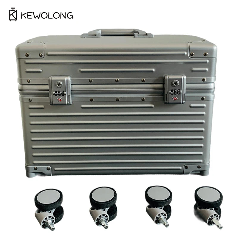 Right Angle Aluminum Suitcase, Top Opening Hard Shell Carry-On Luggage with 360° Spinner Wheels, Camera GearPhotography trolley
