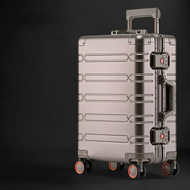 TravelTrolley Luggage 20‘’Carry-On Cabin Suitcase Travel Bags Rolling Luggage Aluminum-magnesium Alloy Travel Suitcase