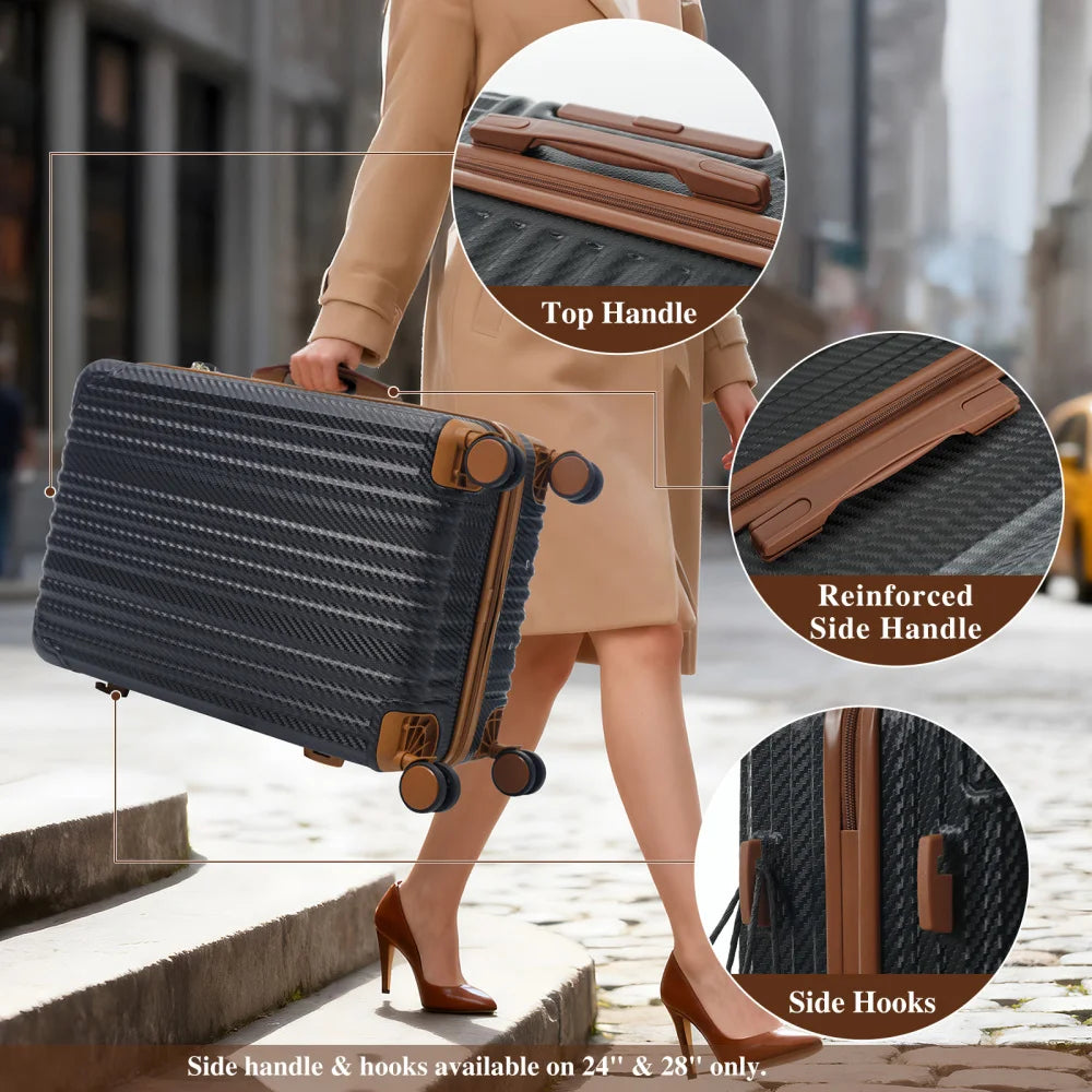 6pcs Hardshell ABS Luggage Set with Spinner Wheels and TSA Lock Side (Lightweight)
