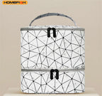 HOMEFISH Portable Double-layer Nail Polish Storage Bag Organizer Travel Essential Oil Storage Box Multi-function Storage Bag